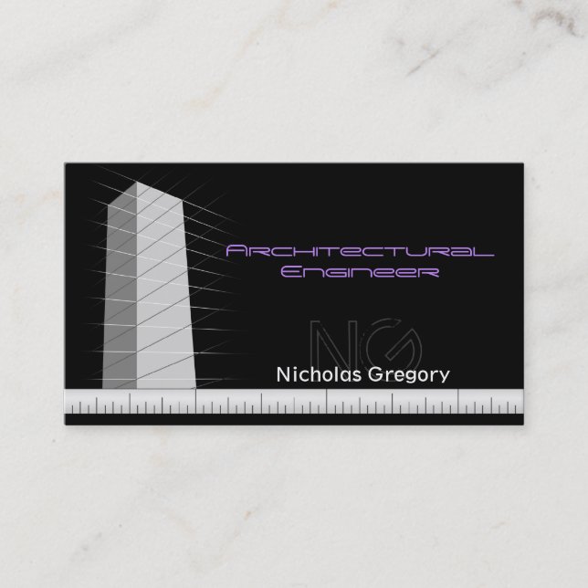 Black Architectural Engineering Business Cards (Front)