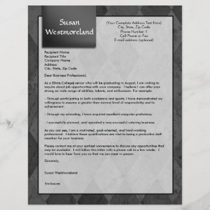 Black Argyle Custom Cover Letter Template
