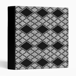 BLACK ARGYLE KNIT 3-Ring Binder III