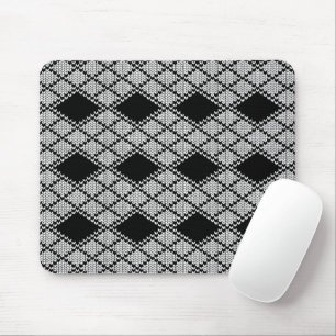 BLACK ARGYLE KNIT Mouse Pad