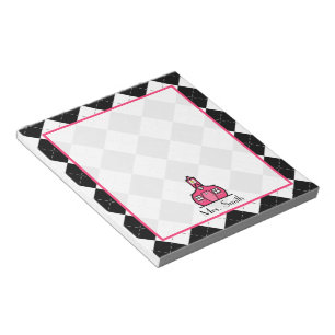 Black Argyle Teacher Notepad