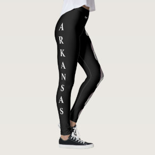 Black Arkansas State Flower Pomme Blossom Leggings