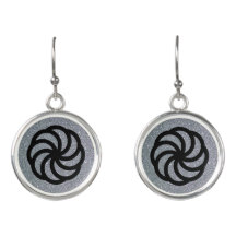 Black Armenian Eternity Symbol on Silver Glitter