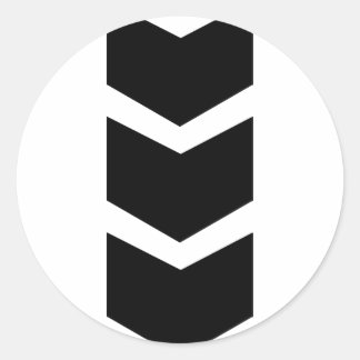 black arrow down classic round sticker