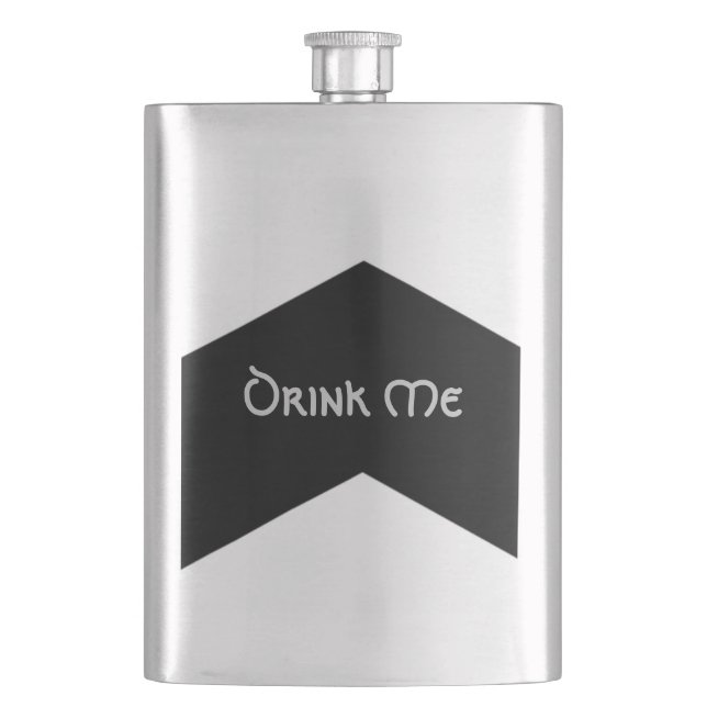 Black Arrow Drink Me Flask (Front)
