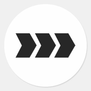 black arrow right classic round sticker