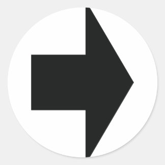 black arrow right classic round sticker