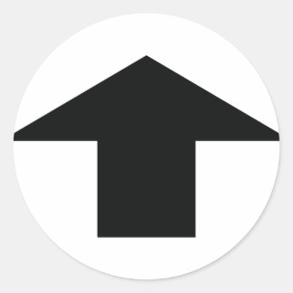 black arrow up classic round sticker