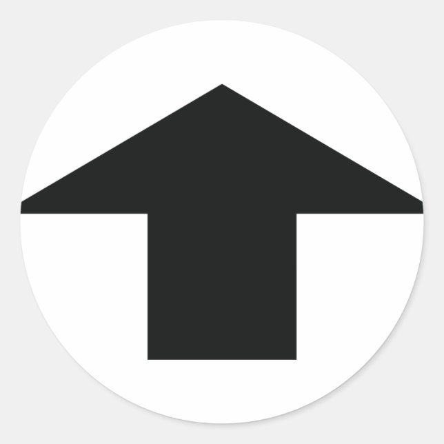 black arrow up classic round sticker (Front)