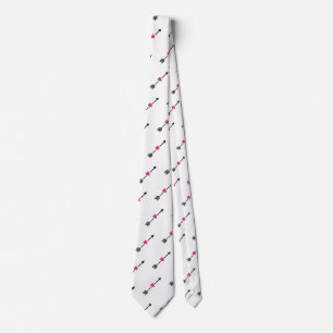 Black Arrow with Fuchsia Heart Neck Tie