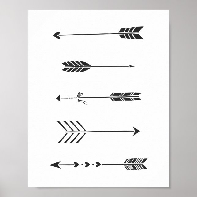 Black Arrows Minimalist Art Print (Front)