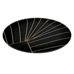 Black Art Deco Design Cutting Board