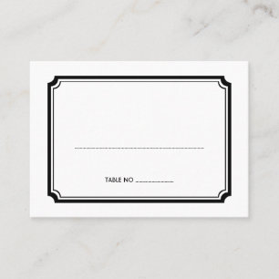 Black art deco retro wedding guest seating cards