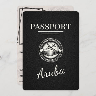 Black Aruba Passport Save The Date