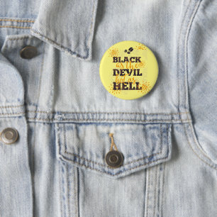 Black as the Devil Hot as Hell Coffee 2 Inch Round Button