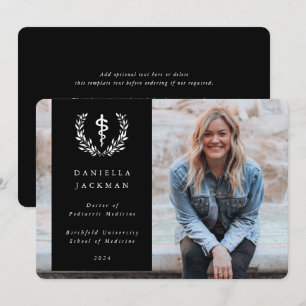 Black Asclepius Medical Graduation Photo Announcement