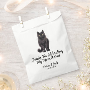 Black Asian Cat Pet Wedding Full Colour Favour Bag