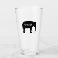 Black Asian Elephant Silhouette Personalized