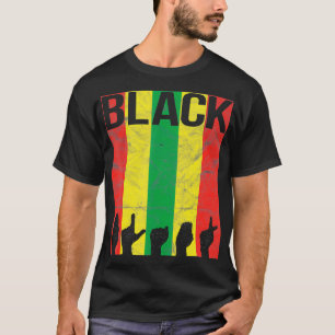Black ASL Sign Language Black History T shirt Retr