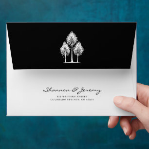Black Aspen Wedding Envelope