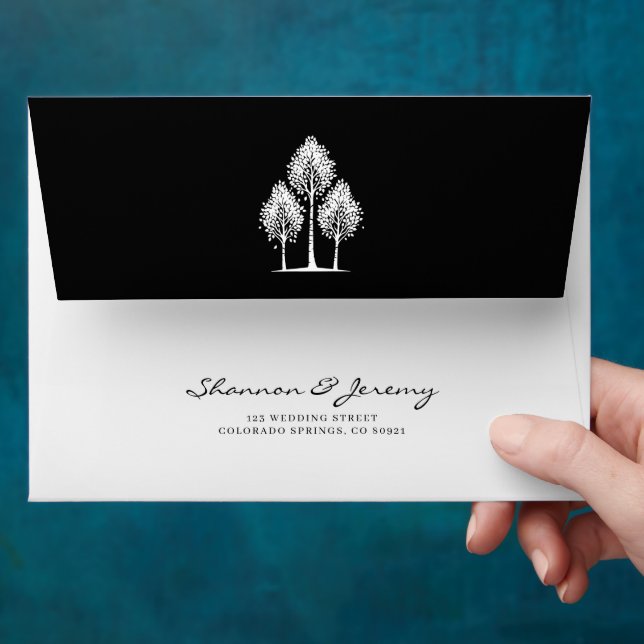 Black Aspen Wedding Envelope (Hand)