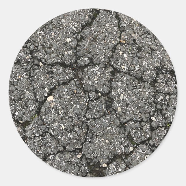 Black Asphalt Street Paving Cement Classic Round Sticker (Front)