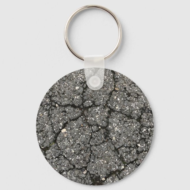 Black Asphalt Street Paving Cement Keychain (Front)