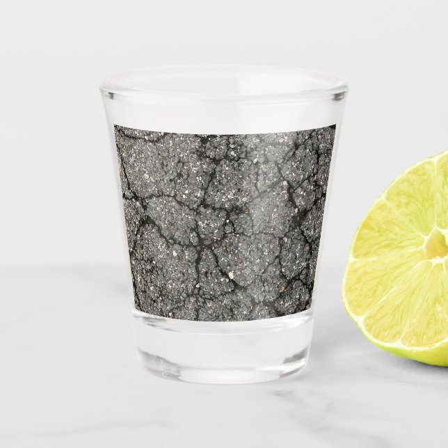 Black Asphalt Street Paving Cement Shot Glass (Front)