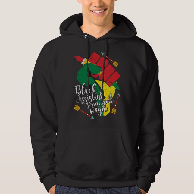 Black Assistant Principal Black History Month Teac Hoodie (Front)