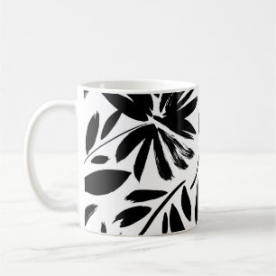 Black aster: vintage chrysanthemum pattern coffee mug