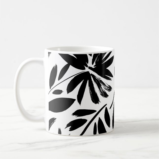 Black aster: vintage chrysanthemum pattern coffee mug (Left)
