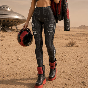 Black Astronaut Suit for Space Exploration SciFi Leggings