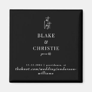 Black At Last Wedding Save the Date Magnet