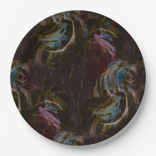 Black Atomic Space Age Paper Plate