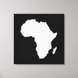 Black Audacious Africa Canvas Print<br><div class="desc">Africa map outline in white with contrasting colours in Emporio Moffa's "Safari" palette inspired by the daring adventurousness and wilderness of the continent.</div>