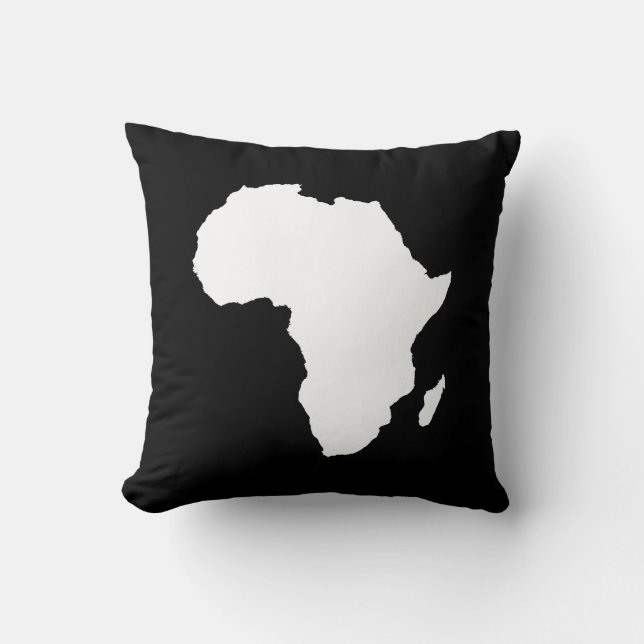 Black Audacious Africa Throw Pillow (Front)
