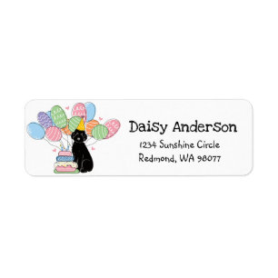 Black Aussiedoodle Birthday Party Return Address