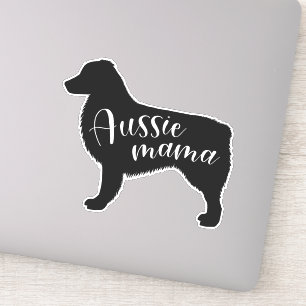 Black Australian Shepherd Silhouette "Aussie Mama"