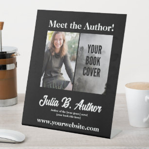 Black Author Book Signing or Book Launch Promotion Pedestal Sign