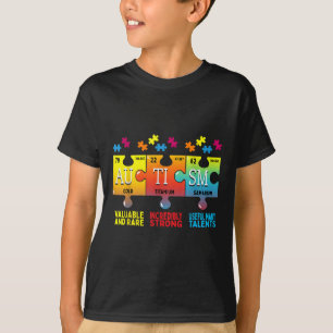 Black Autism Awareness Puzzle - Clic Fit, Short Sl T-Shirt