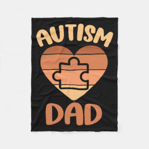 Black Autism Dad Of Autistic Son Autism Awareness Fleece Blanket