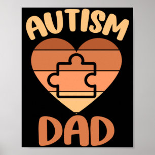 Black Autism Dad Of Autistic Son Autism Awareness Poster