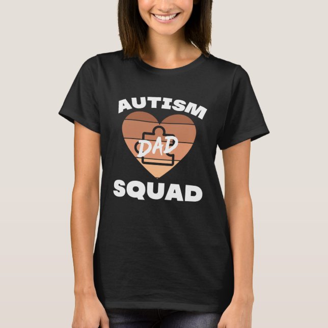 Black Autism Dad Squad Autistic Son Kids Neurodive T-Shirt (Front)