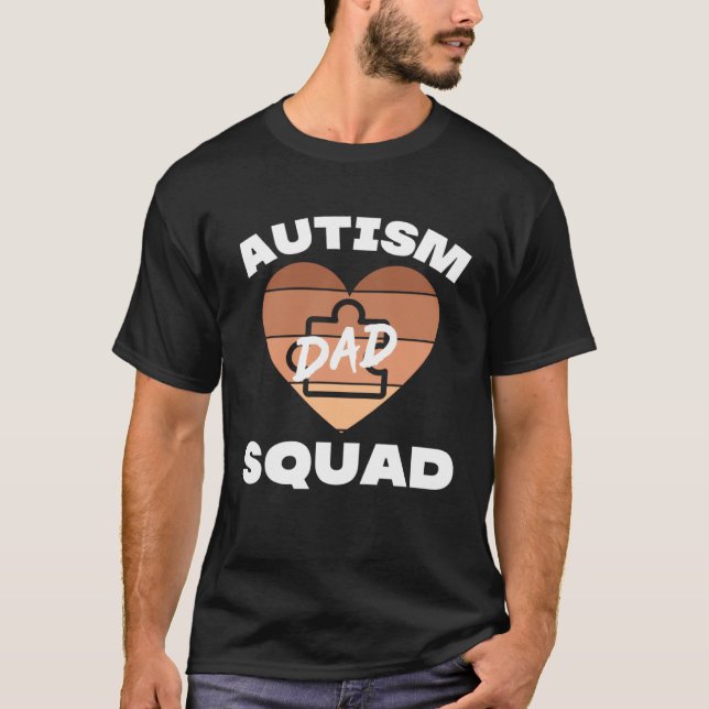 Black Autism Dad Squad Autistic Son Kids Neurodive T-Shirt (Front)