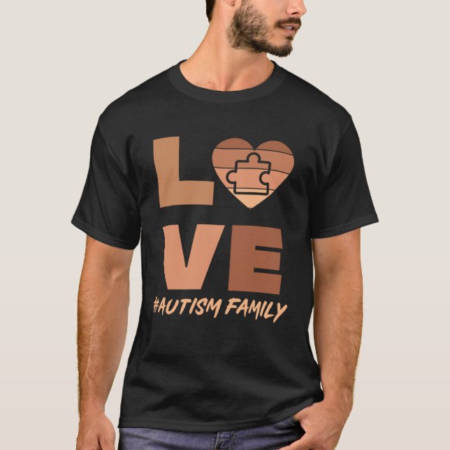 Black Autism Family My Brother Son Has Autism Dad  T-Shirt (Front)