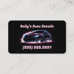 Black Auto Detailer Business Card