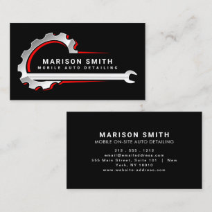 Black Auto Detailing, Auto Repair Logo Black Busin Business Card