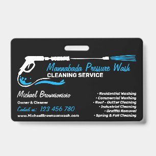 Black Auto Pressure Washing Power Wash CLEANING Badge