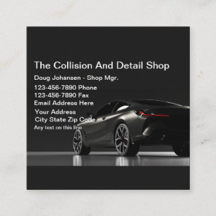 Black Automotive Collision Auto Body Square  Square Business Card