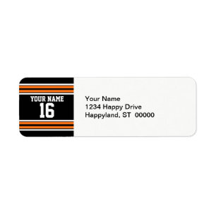 Black avec Orange White Stripes Team Jersey